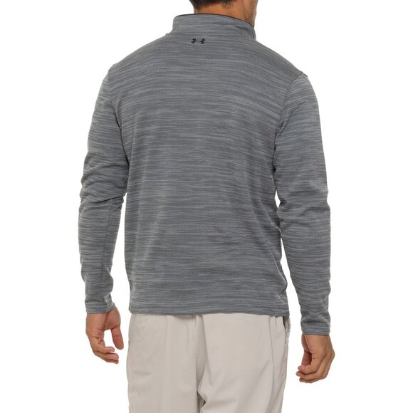 Under Armour Men's Black Stripe Storm Sweater Fleece Golf 1/4 zip Small, Grey - Picture 2 of 7